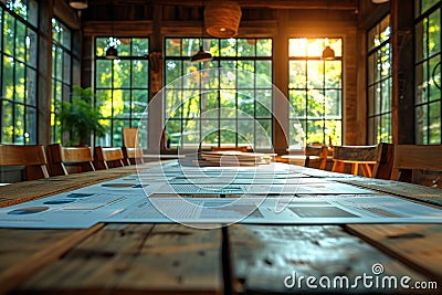 Blueprint and mockup house. Architecture Generative AI Stock Photo