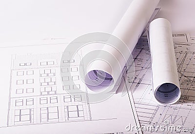 Blueprints Stock Photo