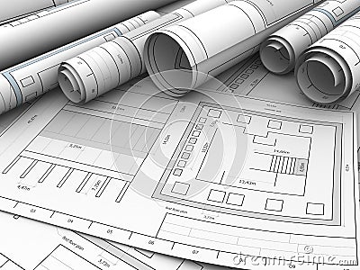 blueprints Cartoon Illustration