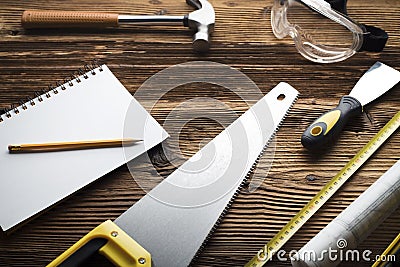 Contractor concept background. Place for typography. Stock Photo