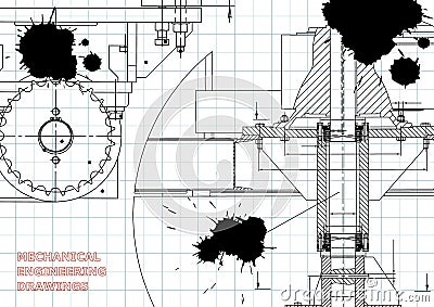 Blueprints. Engineering backgrounds. Cover. Banner Vector Illustration