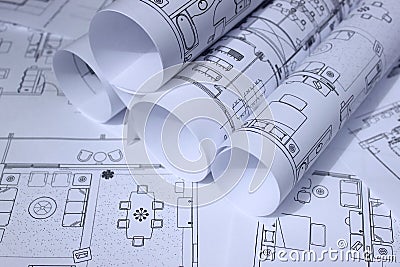 Blueprints for home,office Stock Photo