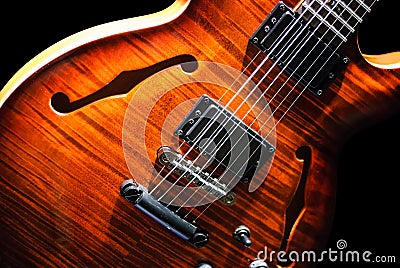 Blues guitar on black Stock Photo