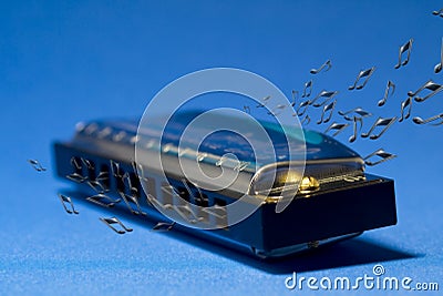 The Blues Harmonica Stock Photo