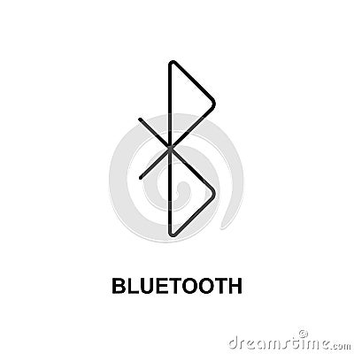 bluetooth icon. Element of simple web icon with name for mobile concept and web apps. Thin line bluetooth icon can be used for web Editorial Stock Photo