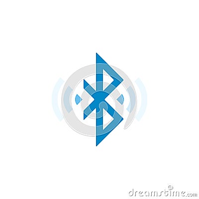 Bluetooth icon, Vector isolated connection sign with waves, wireless technology concept Vector Illustration
