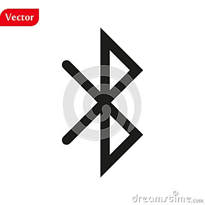 Bluetooth logo sign icon in trendy flat style isolated on white background, modern symbol vector illustration for web Cartoon Illustration