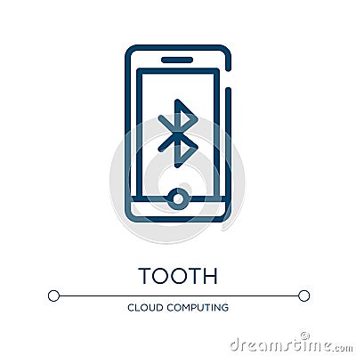 Bluetooth symbol icon. Linear vector illustration from material devices collection. Outline bluetooth symbol icon vector. Thin Vector Illustration