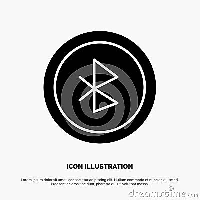 Bluetooth, Ui, User Interface solid Glyph Icon vector Vector Illustration