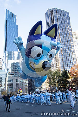 Bluey balloon in Macy's Thanksgiving Day Parade 2023 Editorial Stock Photo
