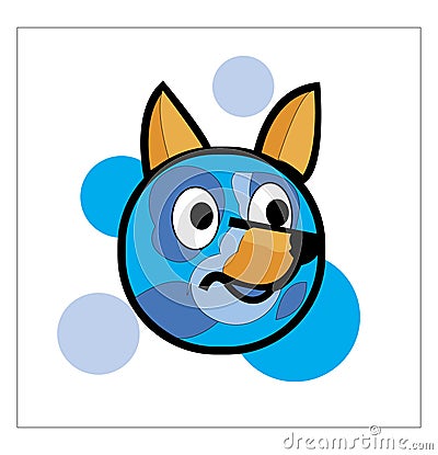 BLUEY,Cute blue dog design Cartoon Illustration