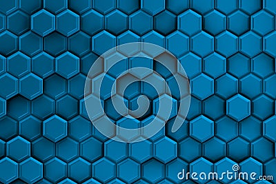 Bluish background with texture of hexagons Stock Photo