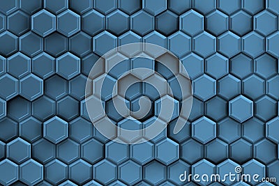 Bluish background with texture of hexagons Stock Photo