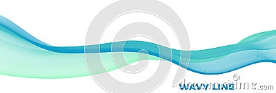 Bluish cyan wavy line. Subtle vector graphics Vector Illustration