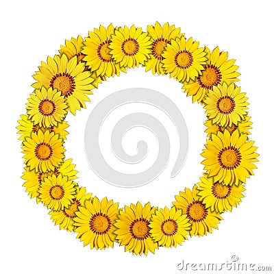 Isolated round floral frame Stock Photo