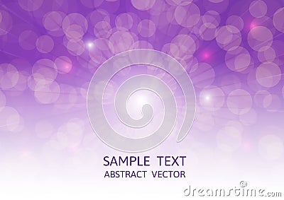 purple bokeh abstract vector background with copy space Vector Illustration