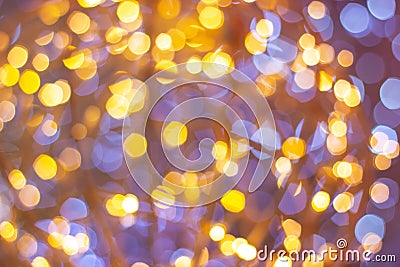 Abstract bokeh circle string lights for background wallpaper Stock Photo