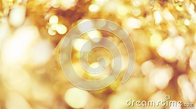 Blur background of gold color bokeh light, Popular in the general festival. Make the luxury image in your work piece Stock Photo