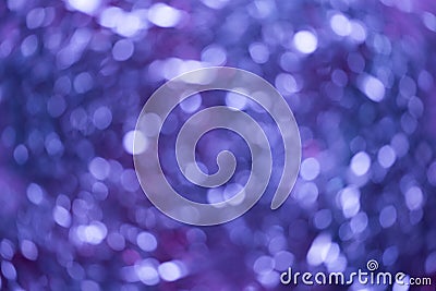 blur of Christmas decorations. abstract blurred of blue and silver lights background Stock Photo