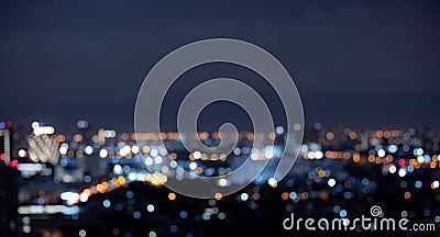 Blur colorful bokeh night city landscape Stock Photo