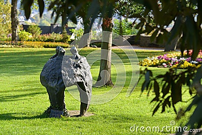 Early morning sun inside a park at Siegen, Germany Editorial Stock Photo