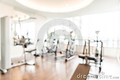 Blur gym background fitness center or health club with sports ex Stock Photo