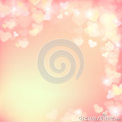 005 Blur heart on light pink abstract background vector illustration EPS 10 Vector Illustration