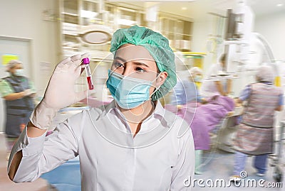 Blur Image Helping the lives of patients in the hospital with a team of doctors Stock Photo