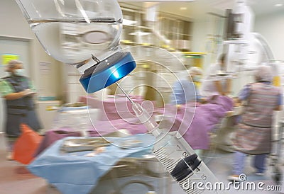 Blur Image Helping the lives of patients in the hospital with a team of doctors Stock Photo