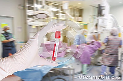Blur Image Helping the lives of patients in the hospital with a team of doctors Stock Photo