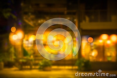 Blur night cafe warm place romantic abstract Stock Photo