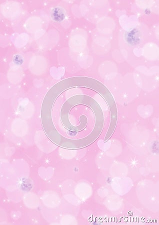 Blur pink heart bokeh fantasy space and moon for valentine Stock Photo