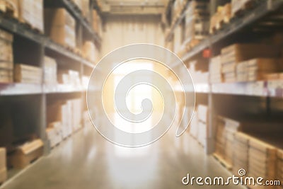 Blur Warehouse Stock inventory product storage for shipping Stock Photo