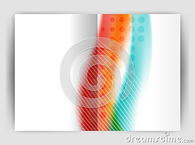 Blur wave business print template, abstract background Vector Illustration