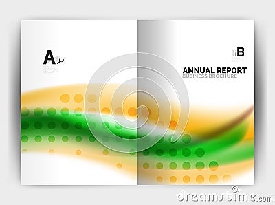 Blur wave business print template, abstract background Vector Illustration