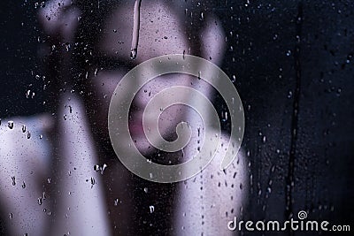 Blured image of depressed girl Stock Photo