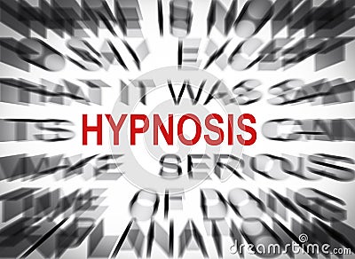 Blured text with focus on HYPNOSIS Stock Photo