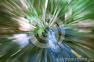 Blurred Abstract Nature Waterfall Forest Green Movement Background Stock Photo