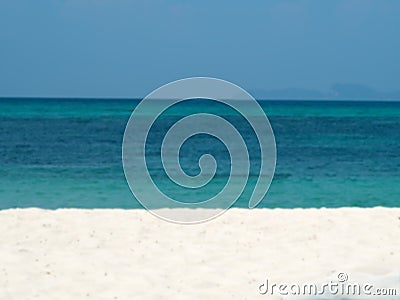 Blurred abstract on vacation summer ocean beach background. Clear blue sky Stock Photo