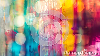 The blurred backdrop of Artistic Euphoria Abstract is a mesmerizing tapestry of bold tones and playful patterns exuding Stock Photo