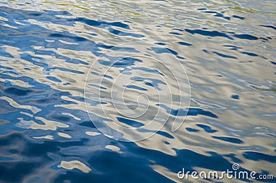 Blurred blue sea surface background with waves. Silky texture of ocean water. Stock Photo
