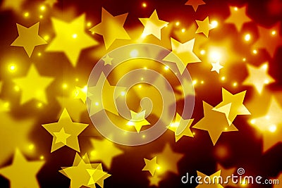 Blurred bokeh background, Golden shooting stars, yellow, brown, Stock Photo
