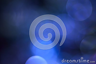 Blurred, bokeh blue lights background. Abstract sparkles Stock Photo