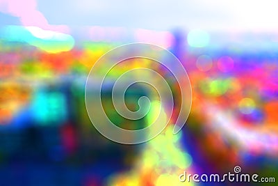 Blurred bokeh city buildings background Stock Photo