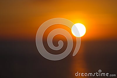 Blurred Bokeh Tropical Orange Sunset Stock Photo