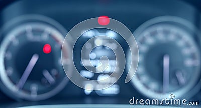 Blurred car speedometer. soft focus light speedometer Stock Photo