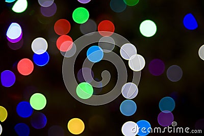 Blurred Christmas Tree Lights Stock Photo