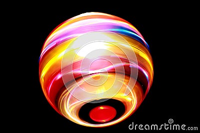 Blurred colorful ball of light spinning Stock Photo