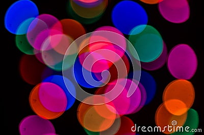 Blurred colorful and bright lights, beautiful bokeh Stock Photo