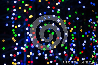 Blurred colorful christmas lights background Stock Photo